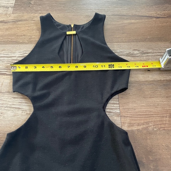 Asos petite black midi dress side cutouts 4 - Picture 4 of 8